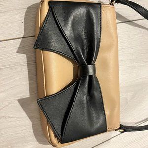 NEW Kate Spade Leather Black Bow Neutral Crossbody Bag